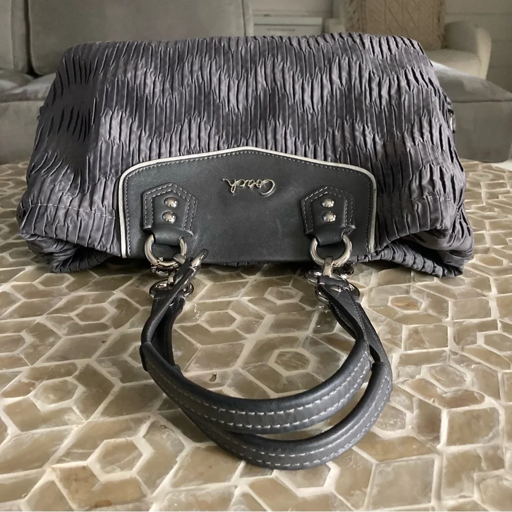 Coach Ashley Gray Gathered Satin Hobo Carryall